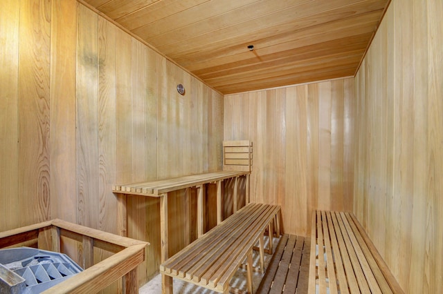 view of sauna