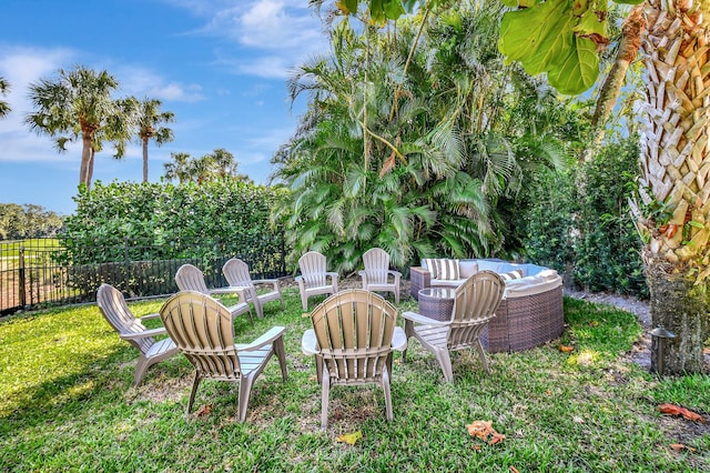 view of yard with an outdoor hangout area