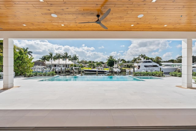 view of pool featuring a patio