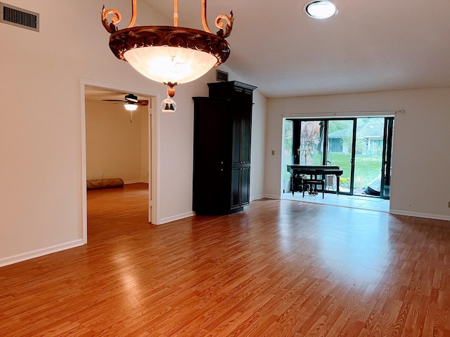 empty room with light wood-type flooring