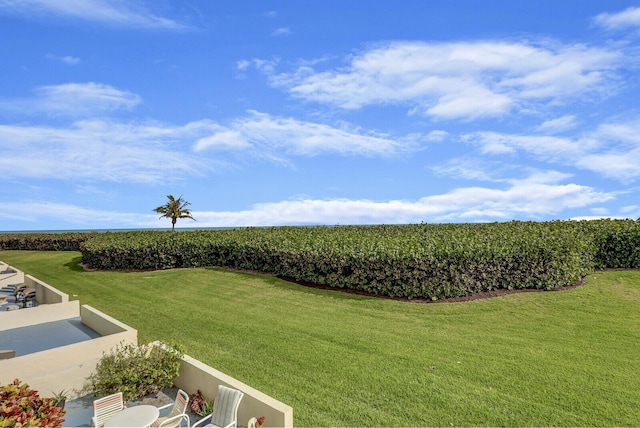 view of yard with a rural view