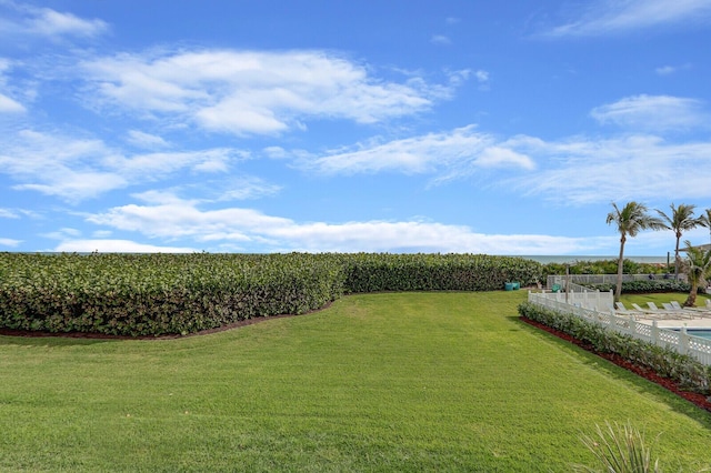 view of yard with a rural view