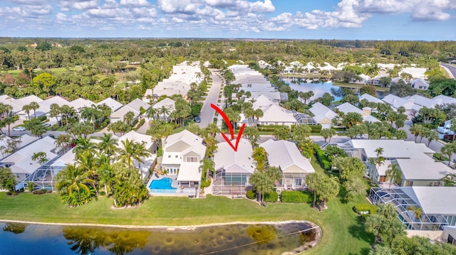 9158 Heathridge Dr, West Palm Beach, FL 33411 - drone / aerial view with a water view