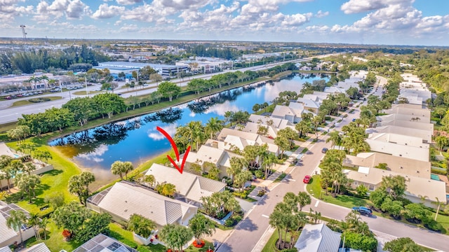 9158 Heathridge Dr, West Palm Beach, FL 33411 - drone / aerial view with a water view