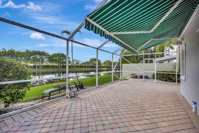9158 Heathridge Dr, West Palm Beach, FL 33411 - view of patio / terrace with a water view