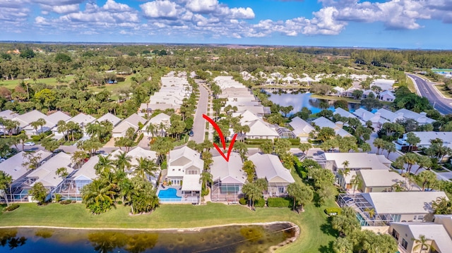 9158 Heathridge Dr, West Palm Beach, FL 33411 - drone / aerial view with a water view