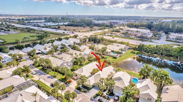 9158 Heathridge Dr, West Palm Beach, FL 33411 - birds eye view of property with a water view