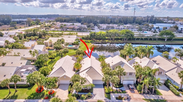 9158 Heathridge Dr, West Palm Beach, FL 33411 - bird's eye view featuring a water view