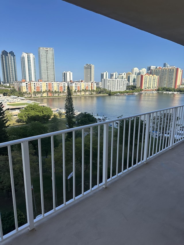 290 174th St Unit 1111, Sunny Isles Beach, FL 33160 - balcony featuring a water view and a view of skyline
