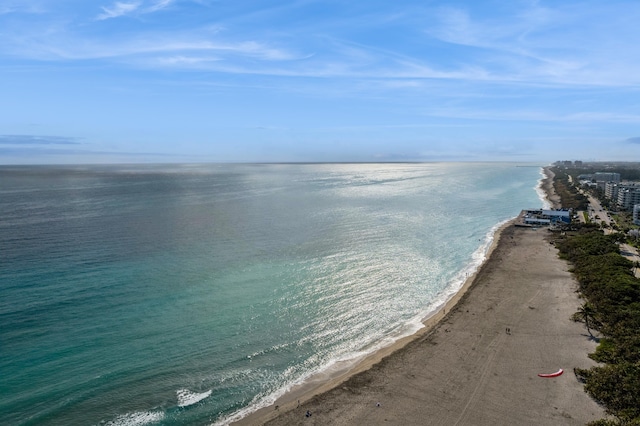 view of water feature featuring a view of the beach