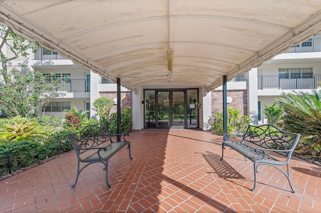 view of patio / terrace featuring french doors