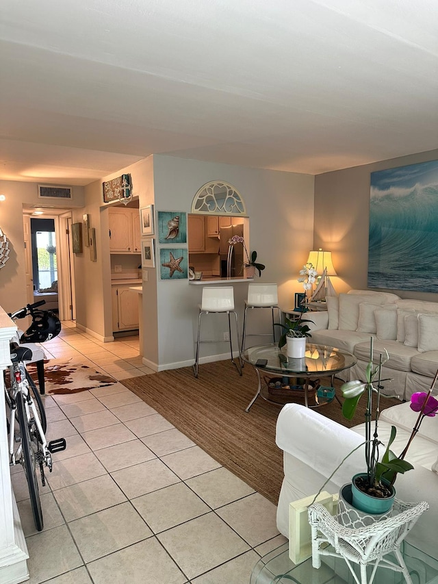 view of tiled living room