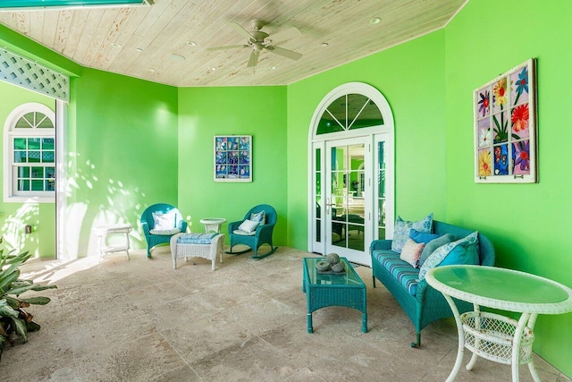 view of patio / terrace with outdoor lounge area and a ceiling fan