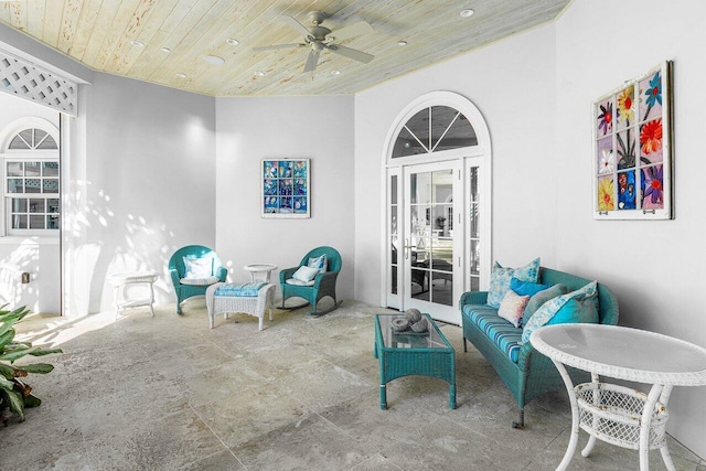 view of patio / terrace featuring outdoor lounge area and a ceiling fan