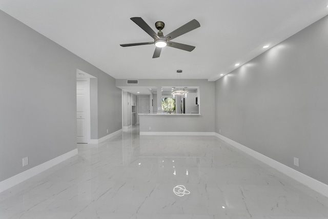 empty room with ceiling fan