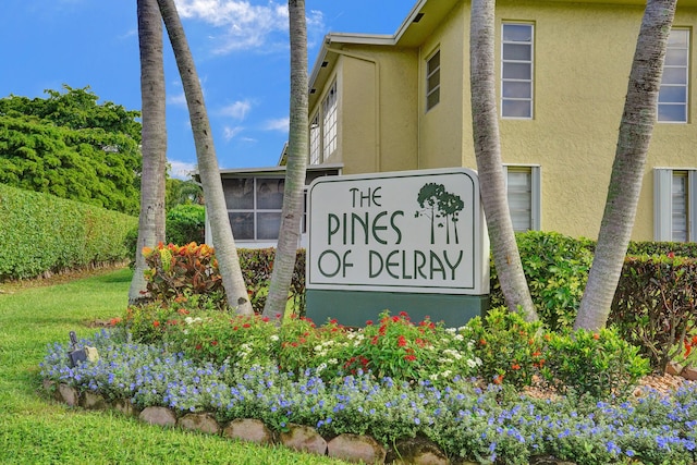 view of community sign