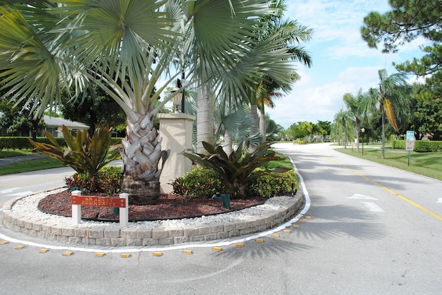 view of community sign