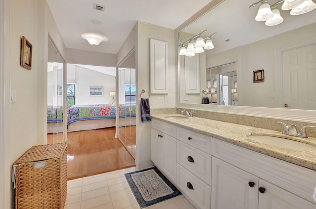 bathroom featuring vanity and tile patterned floors