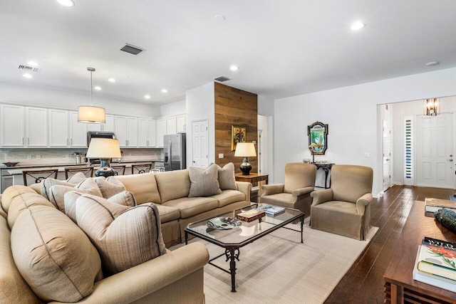 living room featuring light hardwood / wood-style flooring