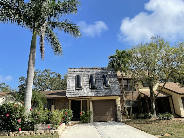 view of front of house with a garage