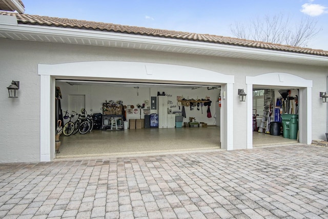 view of garage