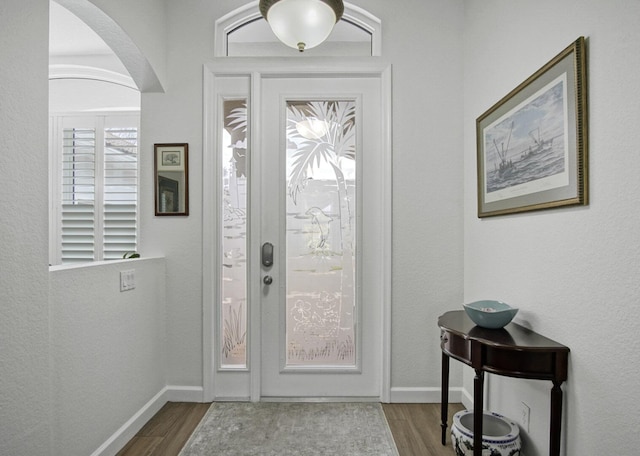 entrance foyer featuring hardwood / wood-style flooring