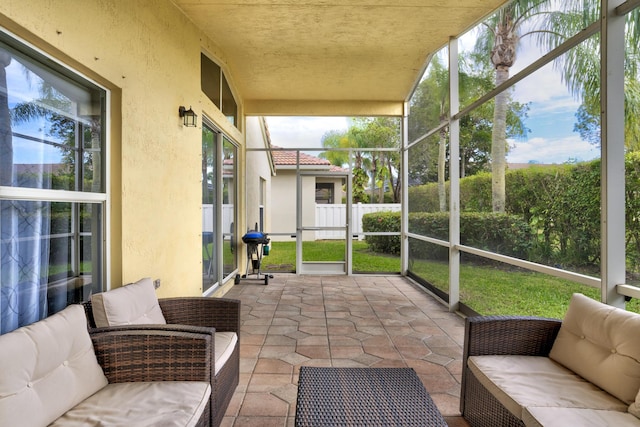 view of sunroom