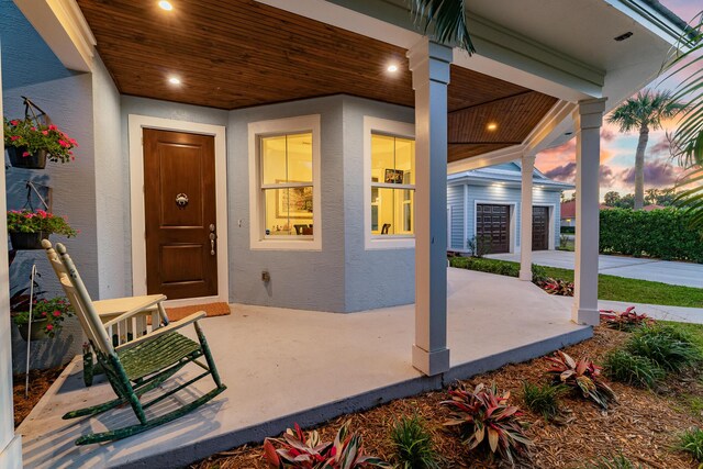 exterior space with an outbuilding