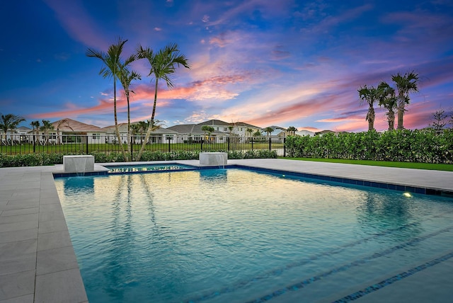 view of pool featuring fence and a fenced in pool