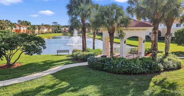 7352 Briella Dr, Boynton Beach, FL 33437 - view of home's community featuring a water view and a yard