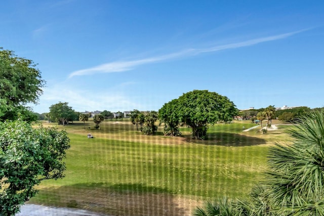 view of community with a rural view and a lawn