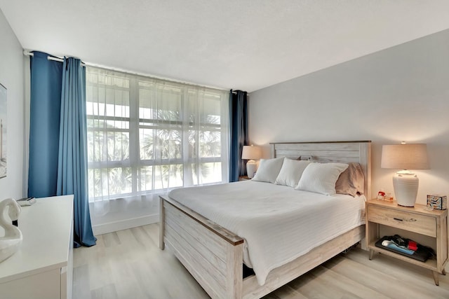 bedroom with light hardwood / wood-style floors