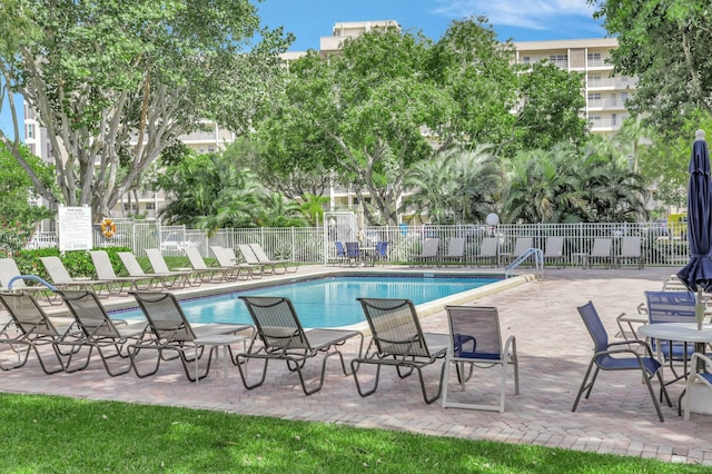 view of pool with a patio area