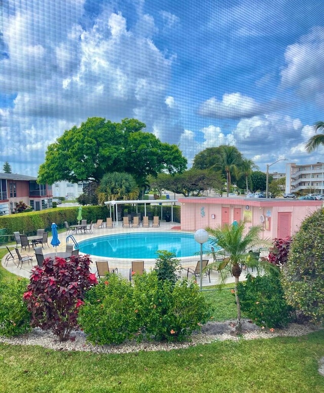 view of pool with a patio area