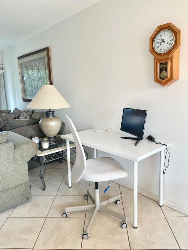 office featuring light tile patterned flooring