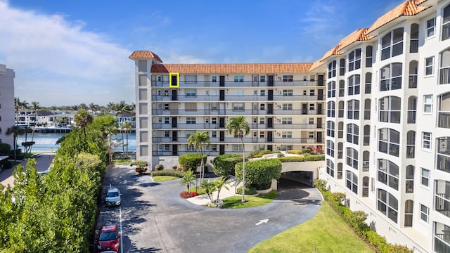 view of property with a water view