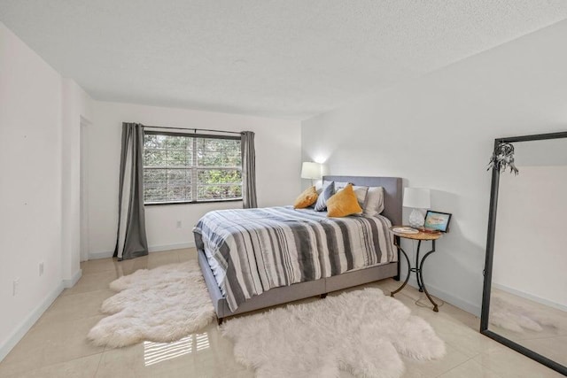 bedroom with a textured ceiling