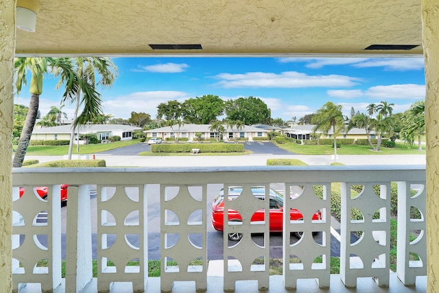 balcony with a residential view