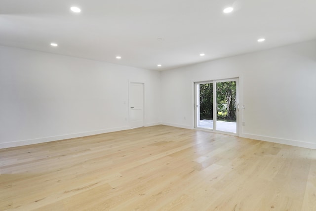 empty room featuring light wood-type flooring