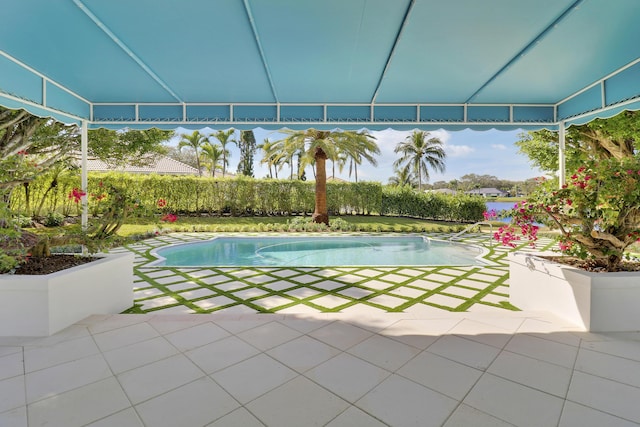 view of pool featuring a patio area