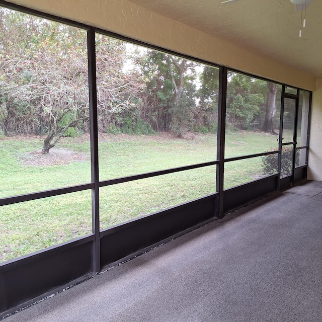 view of unfurnished sunroom