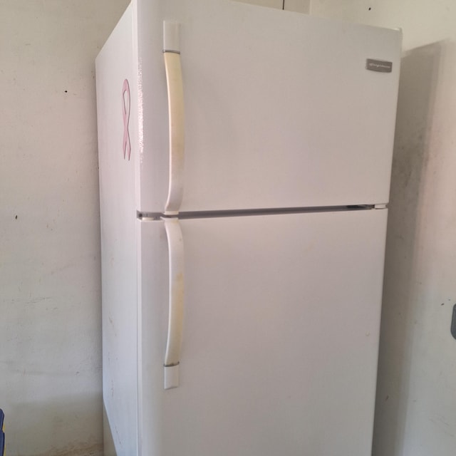 room details with white refrigerator