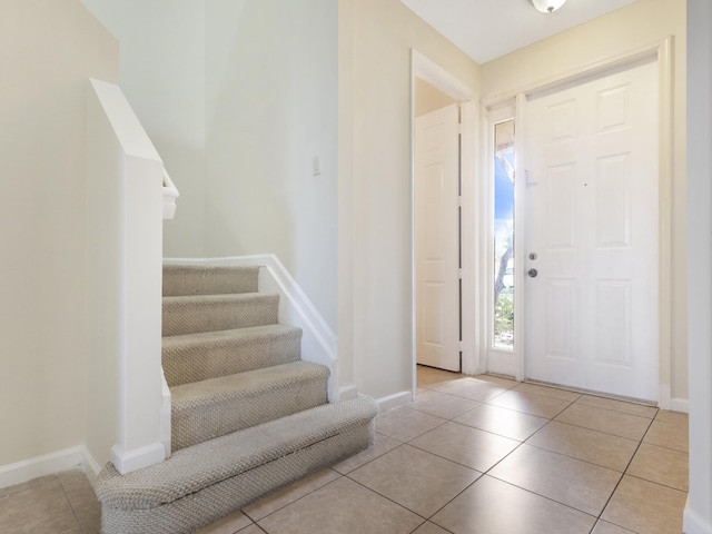 view of tiled entrance foyer