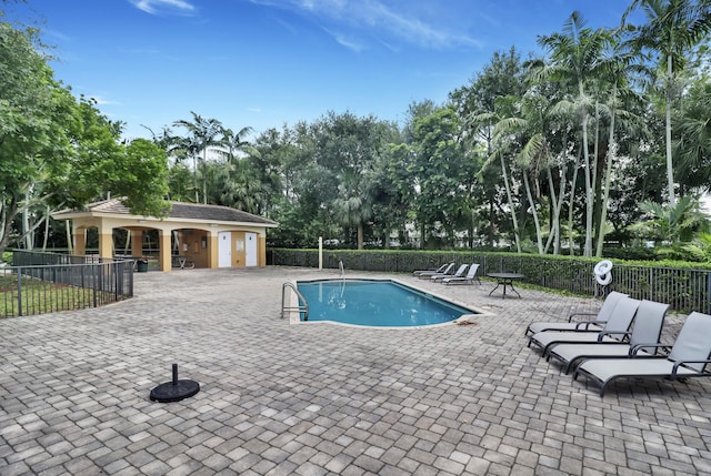 view of pool featuring a patio area