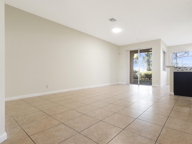 interior space featuring light tile patterned floors