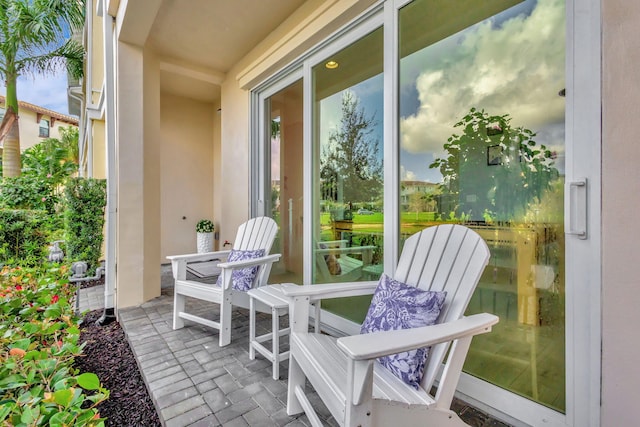 balcony with a patio