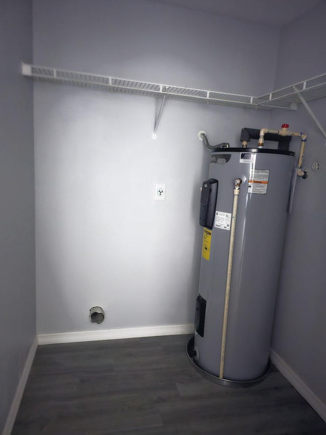 utility room featuring water heater