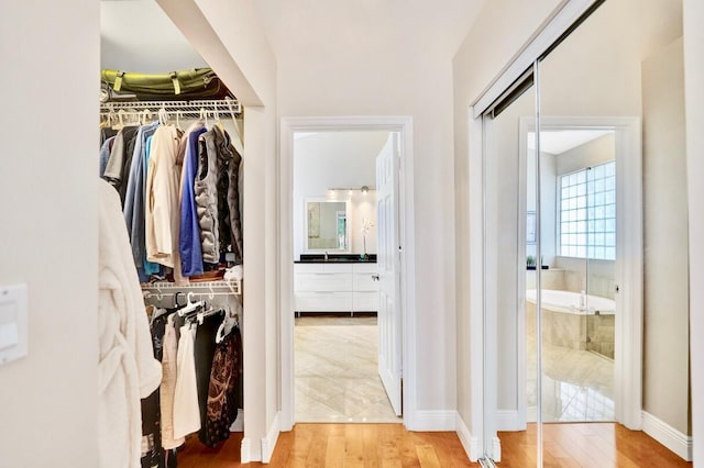 interior space featuring hardwood / wood-style flooring