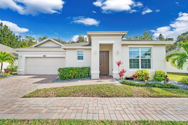 view of front of house with a garage