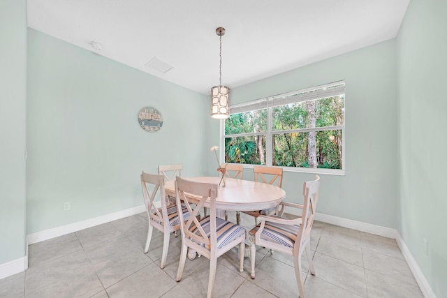 view of tiled dining space